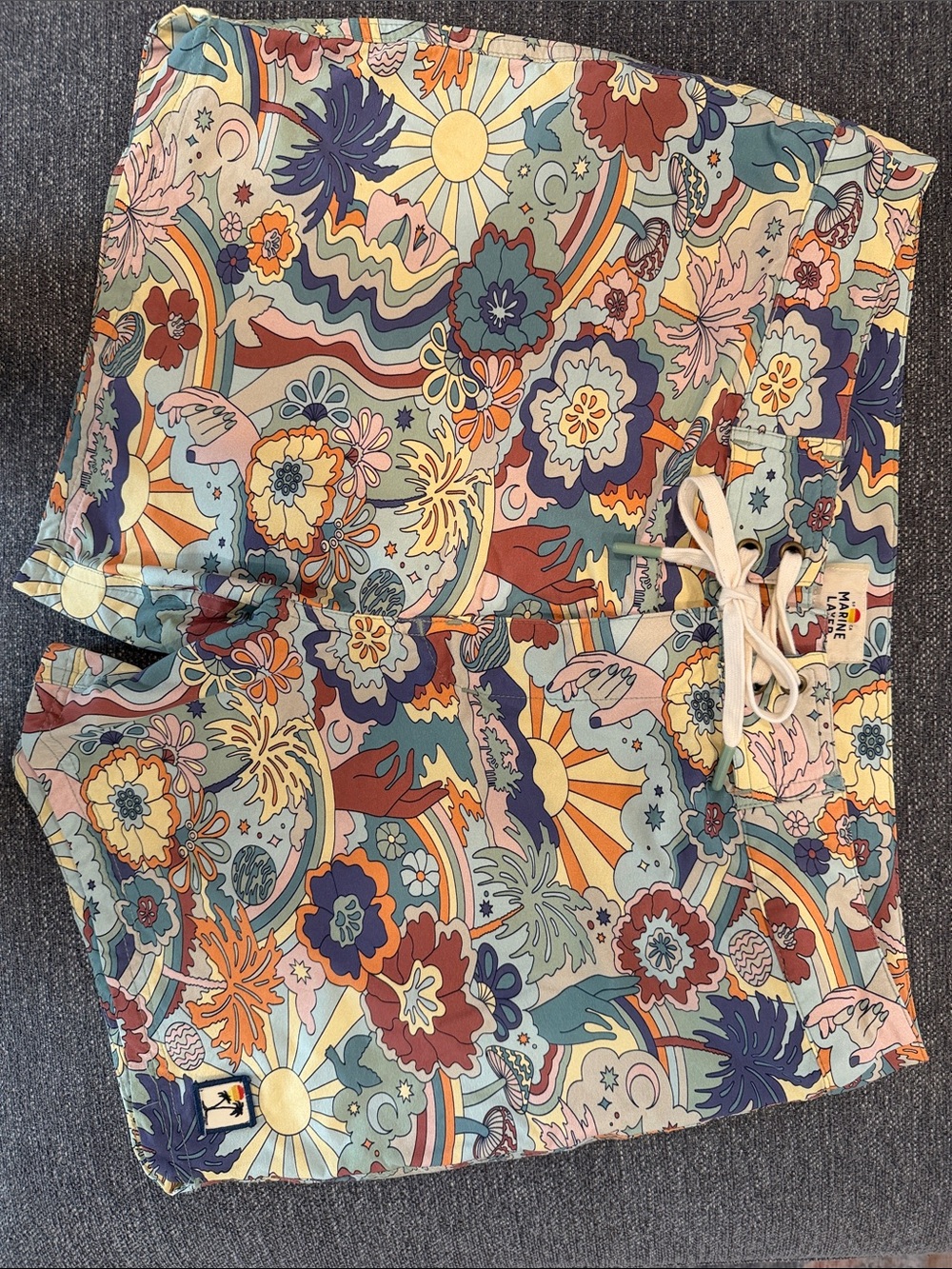 Marine Layer Men's Multicolor Retro Floral Swim Trunks